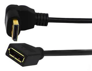 Vszerda (30 CM/12inch) DP to DP Cable, Gold Plated 90 Degree Up Displayport Male to Displayport Female Audio and Video Extender Adapter Cable (Up M/F) Vszerda (30 CM/12inch) DP to DP Cable, Gold Plated 90 Degree Up Displayport Male to Displayport Female Audio and Video Extender Adapter Cable (Up M/F)
