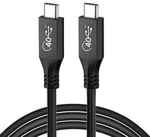Vszerda USB-IF Certification USB4 Cable 40Gbps with 100W Charging and 8K@30Hz 5K@60Hz Compatible with Thunderbolt3/4 (50CM)