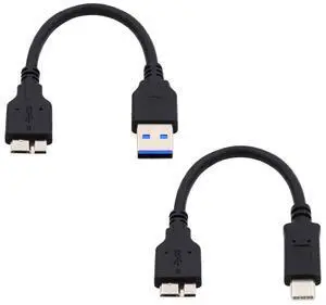 Vszerda 2pcs/Set USB 3.1 USB-C Type-C to Micro 3.0 and USB 3.0 Type-A Male to Micro 3.0 B Male Disk SSD Data Cable 15cm Vszerda 2pcs/Set USB 3.1 USB-C Type-C to Micro 3.0 and USB 3.0 Type-A Male to Micro 3.0 B Male Disk SSD Data Cable 15cm