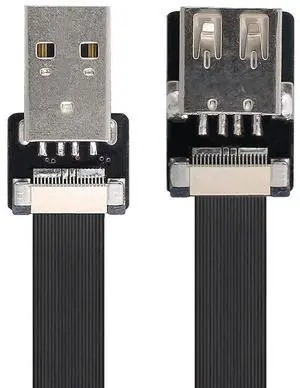 Vszerda 0.2M USB 2.0 Type-A Male to Female Extension Data Flat Slim FPC Cable for FPV & Disk & Scanner & Printer Vszerda 0.2M USB 2.0 Type-A Male to Female Extension Data Flat Slim FPC Cable for FPV & Disk & Scanner & Printer