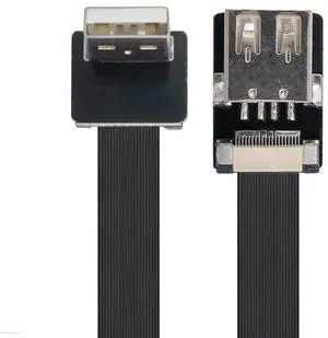 Vszerda 2m Up Angled USB 2.0 Type-A Male to Female Extension Data Flat Slim FPC Cable for FPV & Disk & Scanner & Printer Vszerda 2m Up Angled USB 2.0 Type-A Male to Female Extension Data Flat Slim FPC Cable for FPV & Disk & Scanner & Printer