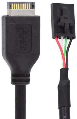 Vszerda USB 3.1 Front Panel Header Male Type-E Host Adapter to USB 2.0 4pin Motherboard IDC Housing with Latch Device Extension Cable Cord 30cm