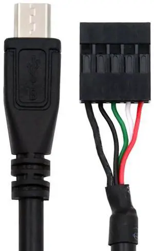 Vszerda USB 2.0 9pin 10pin Motherboard Header to Micro USB 5Pin Adapter Extended Cable 1.65FT/50CM for Mini Monitor Sensor Panel Camera