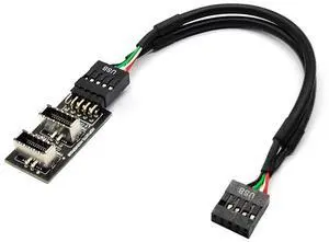 Vszerda Dual USB 3.1 Front Panel Socket Key-A Type-E to USB 2.0 9Pin 10Pin Mainboard Header Male Cable Extension Adapter