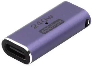 Vszerda USB4 240W 40Gbps 8K 60Hz Adapter, Type C Male to Female 240W Power 40Gbps Data 8K Video Adapter for NS Phone Laptop (Female to Female)