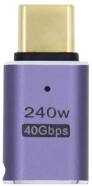 Vszerda USB4 240W 40Gbps 8K 60Hz Adapter, Type C Male to Female 240W Power 40Gbps Data 8K Video Adapter for NS Phone Laptop (Male to Female)