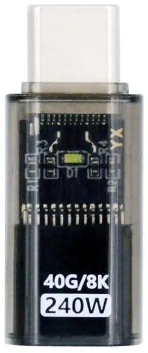 Vszerda USB4 Type C Male to Female Extension Adapter with Smart LED Display 240W Power 40Gbps Data 8K Video Converter for Phone Laptop