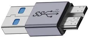 Vszerda USB-C USB 3.1 Type A Male to Micro USB 3.0 Male Adapter 10Gbps Data Power Converter for Laptop PC SSD Disk