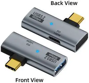 Vszerda 2-in-1 USB-C Type-C to USB 3.0 Female Power Adapter with 100W Charging Port 10Gbps OTG Converter Laptop Tablet Phone