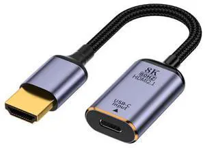 Vszerda USB-C Type C Female Source to HDMI Sink HDTV Cable 8K@60hz 4K@120hz for Tablet & Phone & Laptop