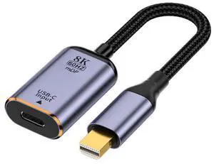 Vszerda USB-C Type C Female Source to Mini Displayport DP 1.4 Sink HDTV Cable 8K@60hz 4K@120hz for Tablet Laptop