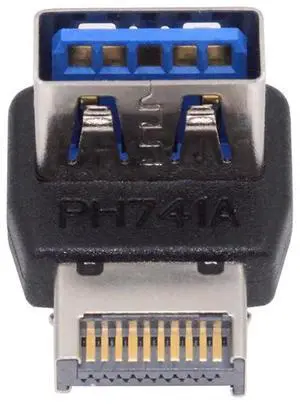 Vszerda USB 3.1 Front Panel Header Adapter Type-E Male to Type-A USB3.0 Female Data Converter Up Angled 90 Degree for Motherboard Vszerda USB 3.1 Front Panel Header Adapter Type-E Male to Type-A USB3.0 Female Data Converter Up Angled 90 Degree for Motherboard