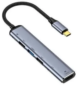 Vszerda Type C USB3.1 USB-C to HDMI 4K Dual USB 3.0 HUB Converter HDTV Multiport Adapter 60hz with Female 100W PD Power Port