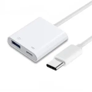 Vszerda USB C Hub Type C to Standard Type-A USB3.0 Female with PD Power Charge Adapter 2 in 1 USB Extender Compatible with MacBook Laptop Tablet Phone