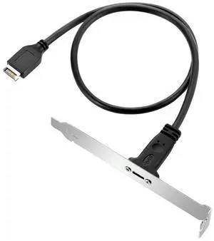 Vszerda USB-C Cable USB 3.1 Type-E Front Panel Header to USB-C Type-C Female Extension Cable 40cm with Panel Mount Screw