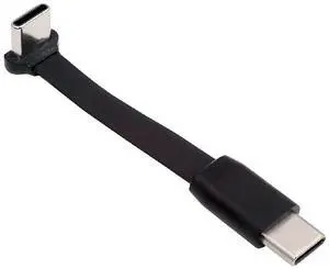 Vszerda USB-C Charging Data Cable Type C to USB-C Power USB2.0 Ultra Slim Flat 90 Degree Up Down Angled 65W Fast Charge for Laptop Tablet Phone 6cm