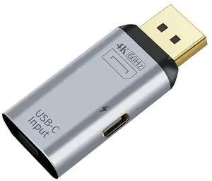 Vszerda USB-C Type C Female Source to Displayport DP Sink HDTV & PD Power Adapter 4K 60hz 1080p for Phone & Laptop