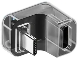 Vszerda USB4.0 Type-C Digital Smart LED Display USB-C Male to Female Opposite U Shape Back Angled Extension Adapter USB4.0 40Gbps 140W Current Voltage Monitoring