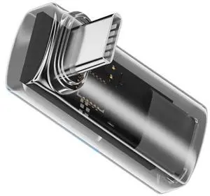 Vszerda USB4.0 Type-C Digital Display USB-C Male to Female Up Down Angled 90 Degree Extension Adapter Transparent Shell 40Gbps 140W Current Voltage Monitoring Smart LED Display