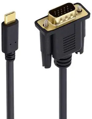 Vszerda 1080P USB-C Type C to VGA RGB USB 3.1 Display Monitor Cable Black for Laptop 1.8m Vszerda 1080P USB-C Type C to VGA RGB USB 3.1 Display Monitor Cable Black for Laptop 1.8m