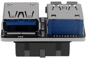Vszerda Dual USB 3.0 A Type Female to Motherboard 20/19 Pin Box Header Slot Adapter PCBA Flat Type Vszerda Dual USB 3.0 A Type Female to Motherboard 20/19 Pin Box Header Slot Adapter PCBA Flat Type