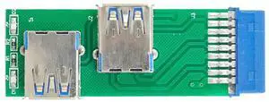Vszerda Dual Side USB 3.0 A Type Female to Motherboard 20Pin 19 Pin Box Header Slot Adapter PCBA with LED Vszerda Dual Side USB 3.0 A Type Female to Motherboard 20Pin 19 Pin Box Header Slot Adapter PCBA with LED