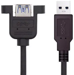 Vszerda Straight USB 3.0 Connector Extension Cable Data Adapter Converter Cord for Printer Scanner AIO 30cm