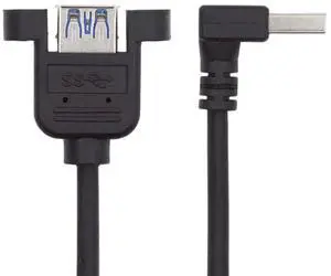 Vszerda Down Angled USB 3.0 90 Degree Connector Extension Cable Data Adapter Converter Cord for Printer Scanner AIO 30cm