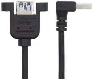 Vszerda Up Angled USB 3.0 90 Degree Connector Extension Cable Data Adapter Converter Cord for Printer Scanner AIO 30cm