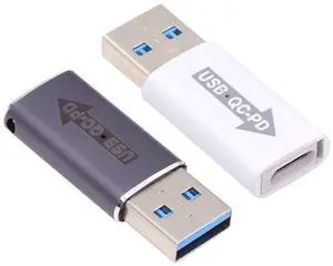 Vszerda 2 Pack 10Gbps USB 3.0 Female to PD USB-C Type C Male Connector QC Data Sync Type C Adapter for Laptop Tablet Phone