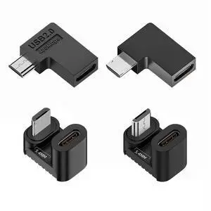 Vszerda 90/360 Degree Angled USB-C to Micro USB Adapter 4 Pack, USB2.0 Type C Female to Micro USB Male Power Data Adapter(Right & Left &Up & Down) for Phone Tablet Vszerda 90/360 Degree Angled USB-C to Micro USB Adapter 4 Pack, USB2.0 Type C Female to Micro USB Male Power Data Adapter(Right & Left &Up & Down) for Phone Tablet