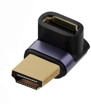 Vszerda HDMI 8K Male to HDMI 2.1 Female Vertical 90 Degree Up Angled UHD Extension Adapter Support 8K 60hz HDTV