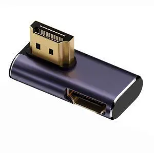 Vszerda HDMI 8K Male to HDMI 2.1 Female Vertical 90 Degree Left Down Angled Low Profile UHD Extension Adapter Support 8K 60hz HDTV