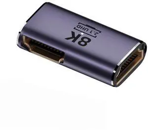 Vszerda HDMI 8K Female to HDMI 2.1 Female 90 Degree Angled UHD Extension Gold Converter Adapter Support 8K 60hz HDTV