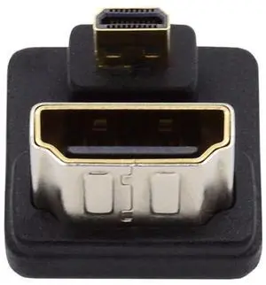Vszerda 4K Port Savers Micro HDMI 1.4 Male Type-D to HDMI Female Up Opposite U Shape Back Angled 360 Degree Extension Adapter