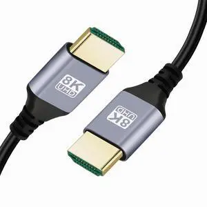 Vszerda HDMI 2.1 HDTV Cable Type-A Male to Male 8K 4K Hyper Super Flexible Ultra Thin Slim Cord High Speed for Computer HDTV 0.5M
