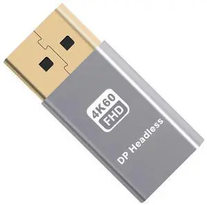 Vszerda DP 4K@60Hz Virtual Display Active Adapter Displayport Dummy Plug Headless Ghost Display 2560x1600p@60Hz Vszerda DP 4K@60Hz Virtual Display Active Adapter Displayport Dummy Plug Headless Ghost Display 2560x1600p@60Hz