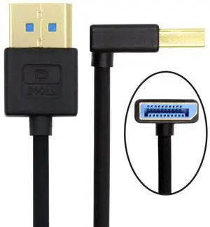 Vszerda Down Angled Ultrafine DisplayPort 1.4 Cable 8K 4K 3.2ft/100cm, DP to DP Bi-Directional [UHD, 8K@60Hz, 4K@144Hz] Ultra-HD 32.4Gbps 90 Degree Extension Cord for Graphics Card Laptop Monitor