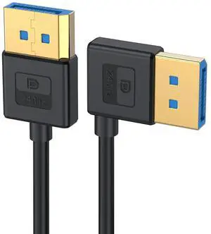 Vszerda Ultrafine DisplayPort 1.4 Cable Right Angled 8K 4K 3.2ft/100cm, DP to DP Bi-Directional [UHD, 8K@60Hz, 4K@144Hz] Ultra-HD 32.4Gbps 90 Degree Extension Cord for Graphics Card Laptop Monitor