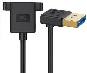 Vszerda  Down Angled DisplayPort 1.4 Ultrafine DP Male to Female Extension Cable 8K 60hz 4K 144hz for Graphics Card Desktop Laptop Monitor 30cm