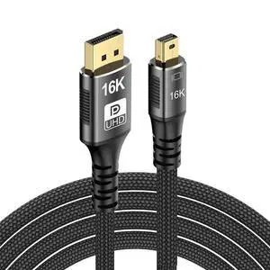 Vszerda 16K 60hz Mini DisplayPort 2.1 Mini-DP 2.0 to DP Cable 8K 120hz Ultra-HD UHD Compatible FreeSync G-Sync Gaming Monitor 4090 7900 2M Vszerda 16K 60hz Mini DisplayPort 2.1 Mini-DP 2.0 to DP Cable 8K 120hz Ultra-HD UHD Compatible FreeSync G-Sync Gaming Monitor 4090 7900 2M