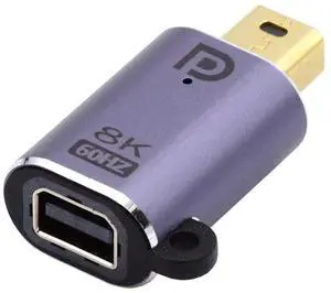 Vszerda 8K Mini DisplayPort 1.4 Male to Mini DP Female 60hz Adapter UHD 4K 144hz 7680 * 4320 Ultra-HD for Laptop PC Monitor Video
