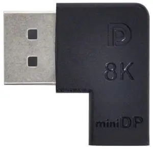 Vszerda 8K 60hz Angled Mini DisplayPort 1.4 Male to DP Female Adapter Ultra-HD UHD 144hz 7680 * 4320 for Laptop Monitor Video PC