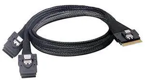 Vszerda PCI-E Ultraport Slimline SAS Slim 4.0 SFF-8654 8i 74pin to Dual SFF-8087 Mini SAS Cable PCI-Express