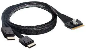 Vszerda PCI-E Ultraport Slimline SAS Slim 4.0 SFF-8654 8i 74pin to Dual Oculink SFF-8611 Cable 50cm PCI-Express