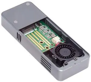 Vszerda 40Gbps USB4 Type-C to PCI-E 4.0 X4 NVMe Aluminum M.2 Enclosure NGFF M-Key with Cooling Fan, Anti-Drop SSD Case USB-C 20Gbps ASM2464 Chipset