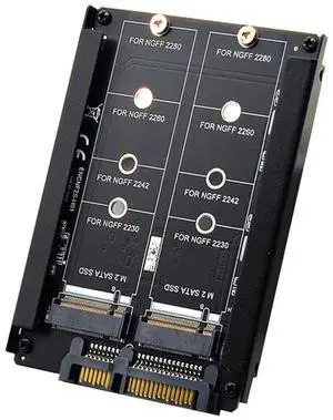 Vszerda Dual NGFF B+M Key M.2 SSD Card JBOD Raid0 Span Bridge to 2.5inch SATA Combo HDD Disk Drive Enclosure