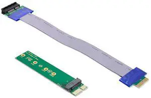 Vszerda NGFF M-Key NVME AHCI SSD to PCI-E 3.0 1x x1 Vertical Adapter with Cable Male to Female Extension