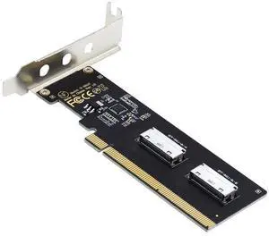Vszerda PCI-Express 16x to Dual Oculink SFF-8612 SFF-8611 8X VROC Adapter for Mainboard SSD Graphics Card PCIE Vszerda PCI-Express 16x to Dual Oculink SFF-8612 SFF-8611 8X VROC Adapter for Mainboard SSD Graphics Card PCIE
