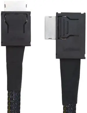Vszerda Left Angled 90 Degree Connector Dual Shield OcuLink PCIe 4.0 PCI-Express SFF-8611 4i Male to SFF-8611 Male Data Active Cable for External eGPU SSD, 50cm Vszerda Left Angled 90 Degree Connector Dual Shield OcuLink PCIe 4.0 PCI-Express SFF-8611 4i Male to SFF-8611 Male Data Active Cable for External eGPU SSD, 50cm